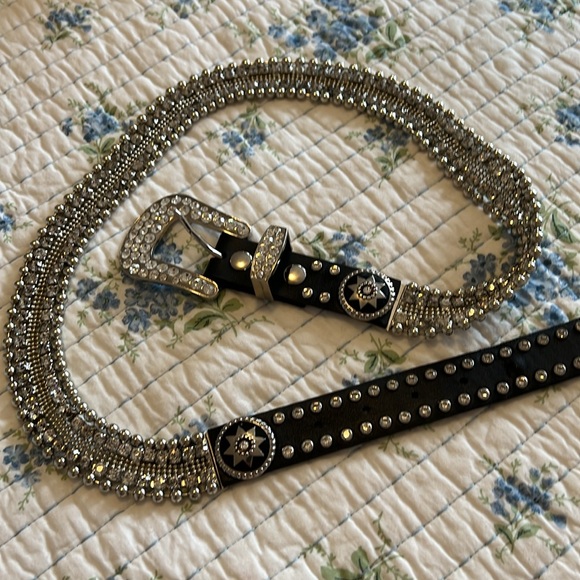 Christine Alexander swarovski/leather belt size XL main image 6